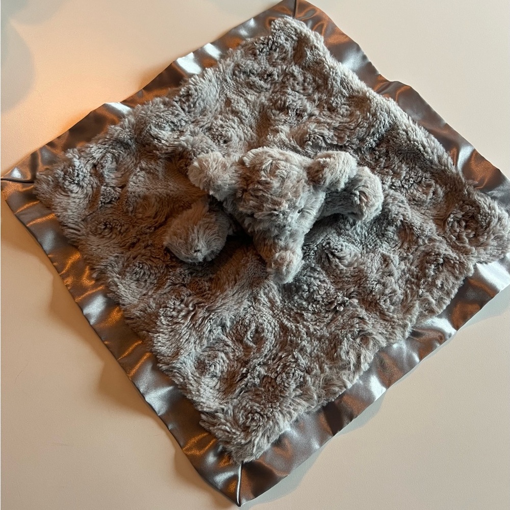 Cloud Island Grey Elephant Lovey Security Blanket Fuzz Swirl Plush Target Silk